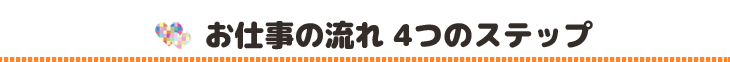 お仕事の流れ　4つのステップ